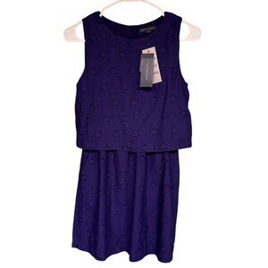 Tommy Hilfiger Dress Blue Sleeveless Geometric Pattern Embroidered Sz 12 NWT